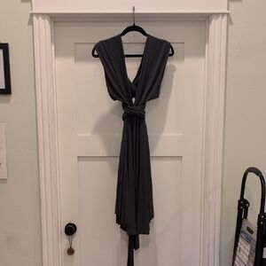 Tart Backless Dress in Charcoal Gray
